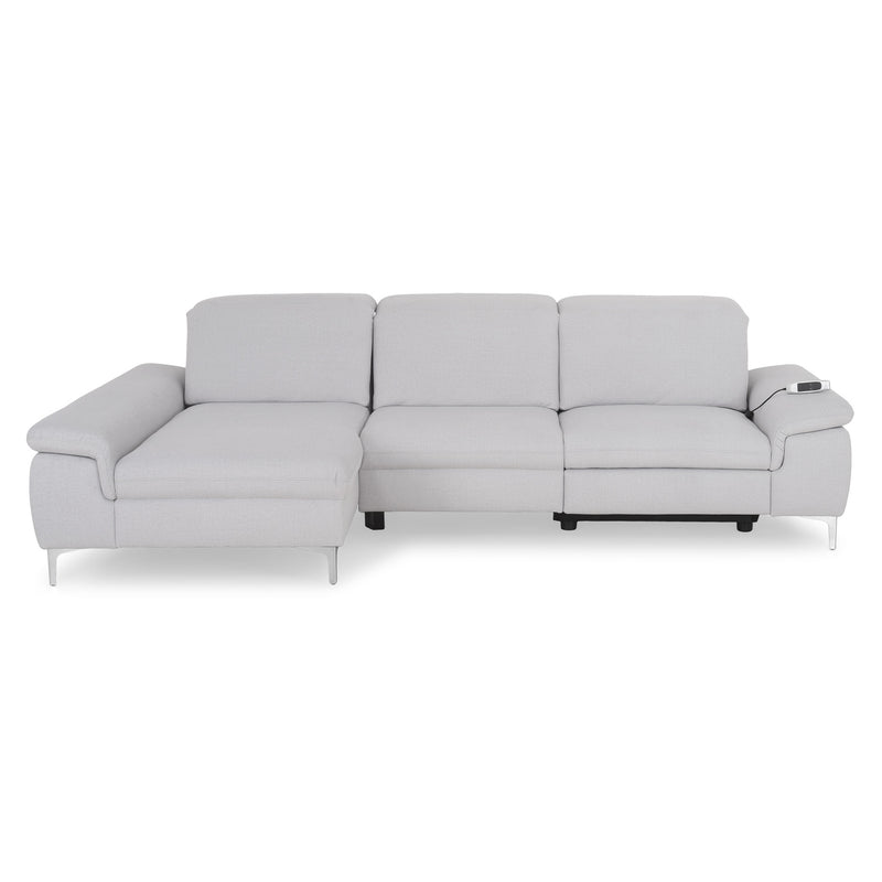 SOUND Colțar șezlong stânga/dreapta, 1 recliner electric și mecanism tetiere, stofă