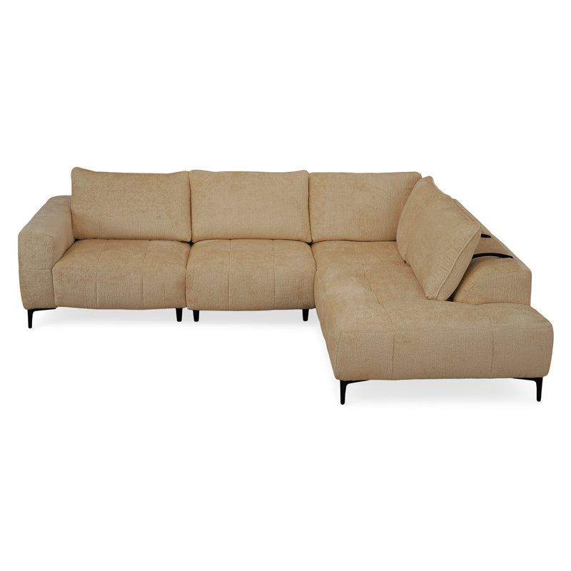 KARSTON Colțar cu șezlong stânga/dreapta, recliner electric, stofă