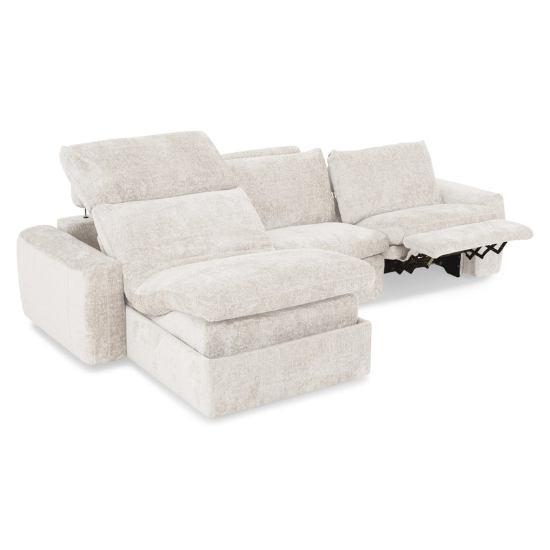 NEW JERSEY Colțar cu șezlong electric stânga/dreapta, 1 recliner electric, mecanism tetieră, USB, stofă