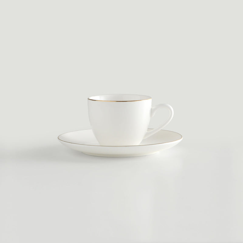 CLARA Ceașcă și farfurioară, porțelan, 90ml