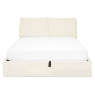 MAYVILLE Pat tapițat, 160x200cm, somieră rabatabilă și ladă depozitare incluse