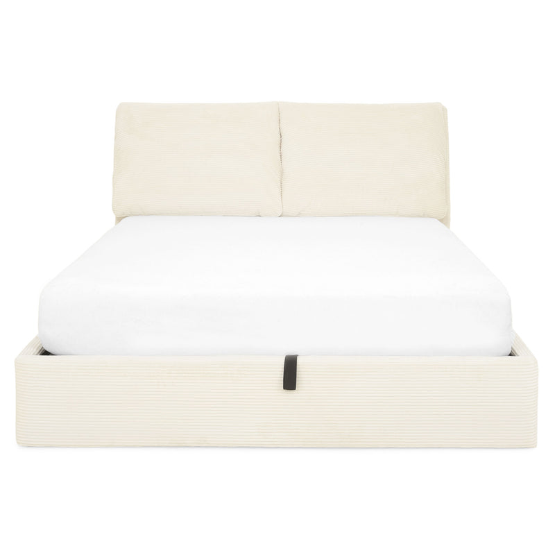 MAYVILLE Pat tapițat, 160x200cm, somieră rabatabilă și ladă depozitare incluse