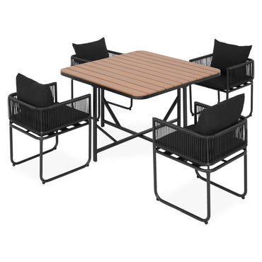 KARL Set mobilier terasă/grădină, 4 scaune și masă