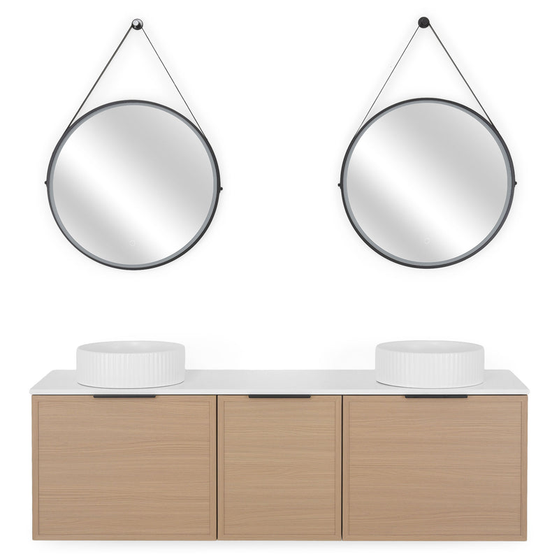 ARTEMIDE/HORIK/SANSA Set mobilier baie, mască lavoar, lavoar, top, 2 oglinzi, dulap