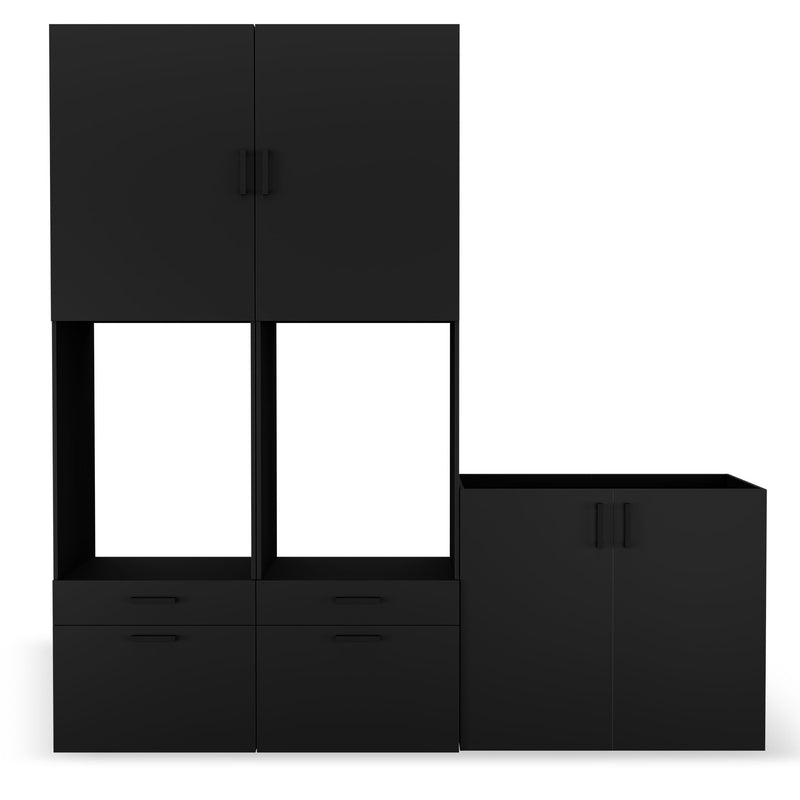 WASH&STORE Set mobilier baie, 5 piese dulapuri baie mașină spălat/uscător