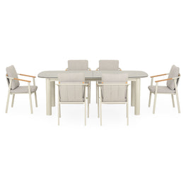 SALLY Set mobilier terasă/grădină, 6 scaune și masă extensibilă