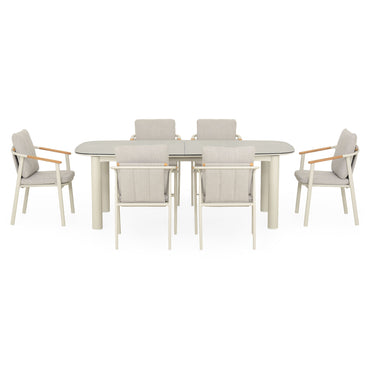 SALLY Set mobilier terasă/grădină, 6 scaune și masă extensibilă