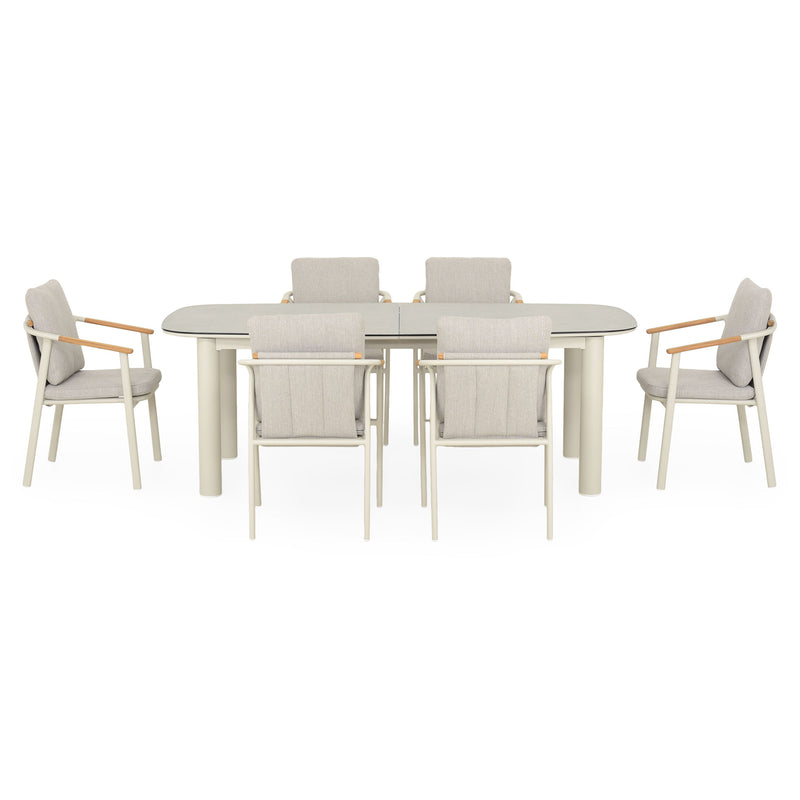 SALLY Set mobilier terasă/grădină, 6 scaune și masă extensibilă