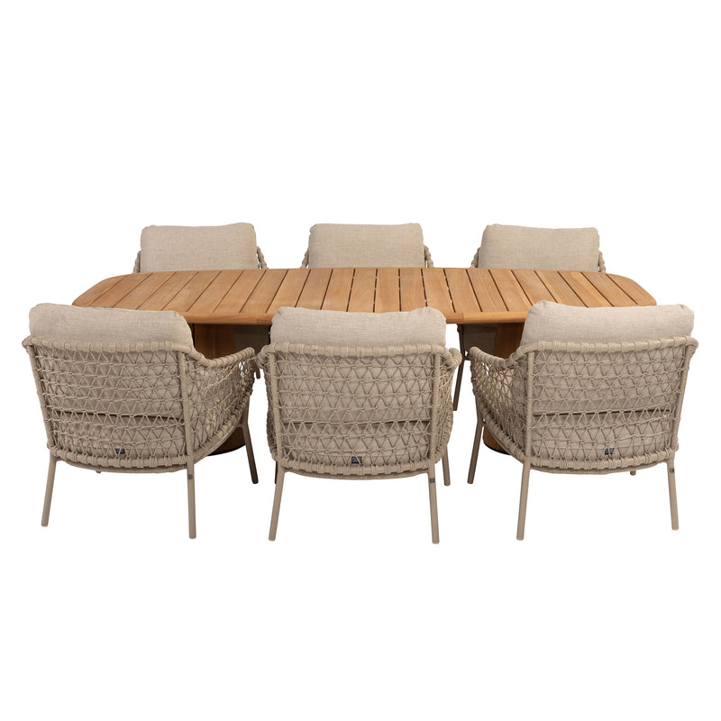 CAPRI/SARDINIA Set mobilier terasă/grădină, 6 fotolii și masă