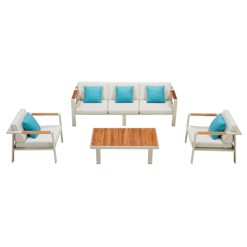 NOFI Set mobilier terasă/grădină, 2 fotolii, canapea și masă