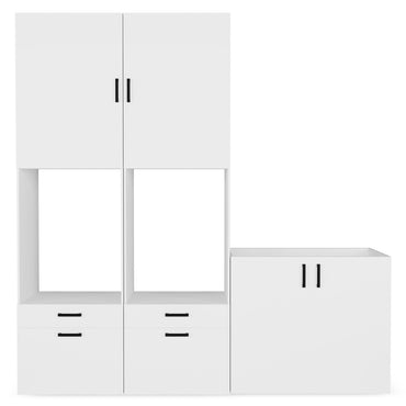 WASH&STORE Set mobilier baie, 5 piese dulapuri baie mașină spălat/uscător