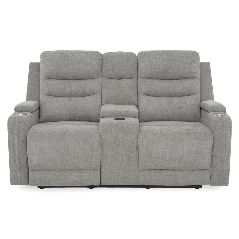 PARKER Canapea 2 locuri cu 2 reclinere electrice, încarcare wireless, consolă depozitare, stofă