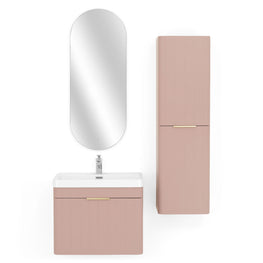 BLOOM/GALA Set mobilier baie, mască lavoar, lavoar, oglindă și dulap suspendat