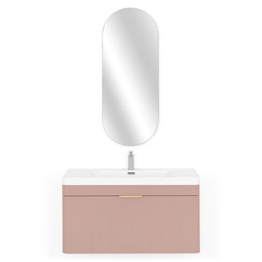 BLOOM/GALA Set mobilier baie, mască lavoar, lavoar și oglindă