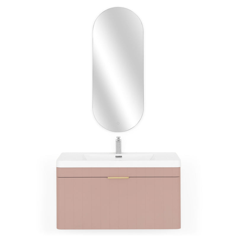 BLOOM/GALA Set mobilier baie, mască lavoar, lavoar și oglindă