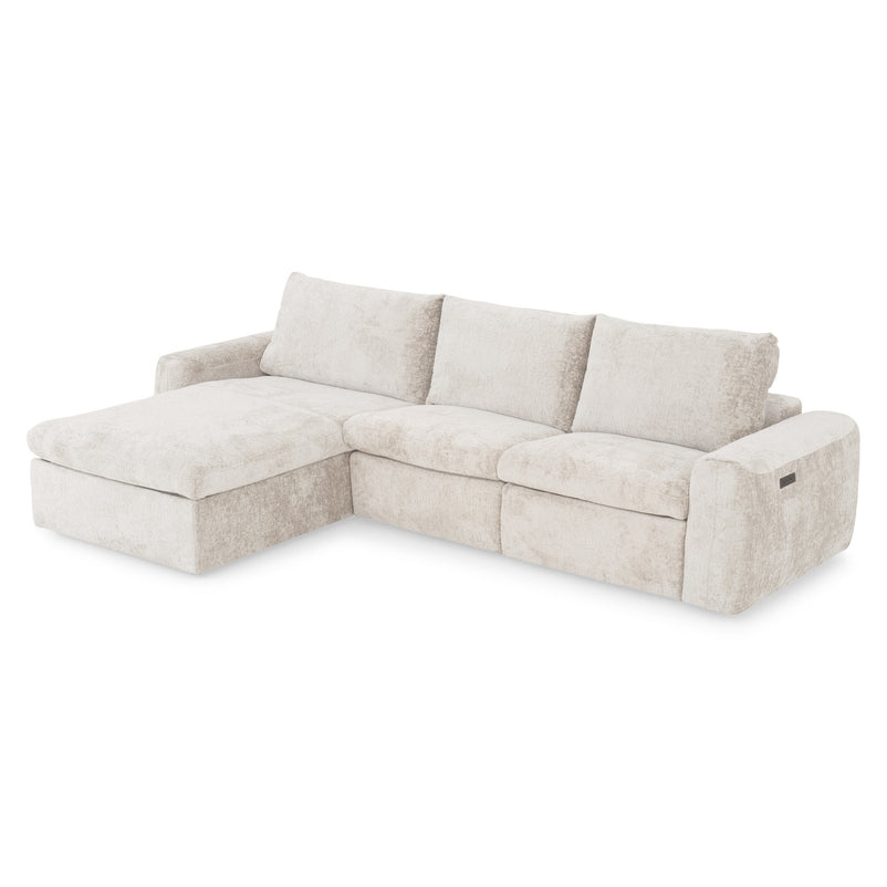 NEW JERSEY Colțar cu șezlong electric stânga/dreapta, 1 recliner electric, mecanism tetieră, USB, stofă