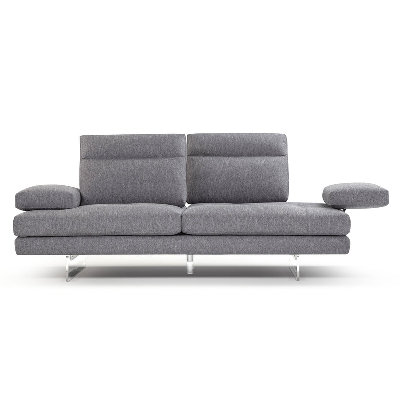 MISTERY Canapea 3 locuri cu mecanism manual spătar și brațe, stofă