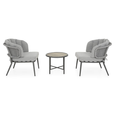 MUMBAI Set mobilier terasă/grădină, 2 fotolii și măsuță