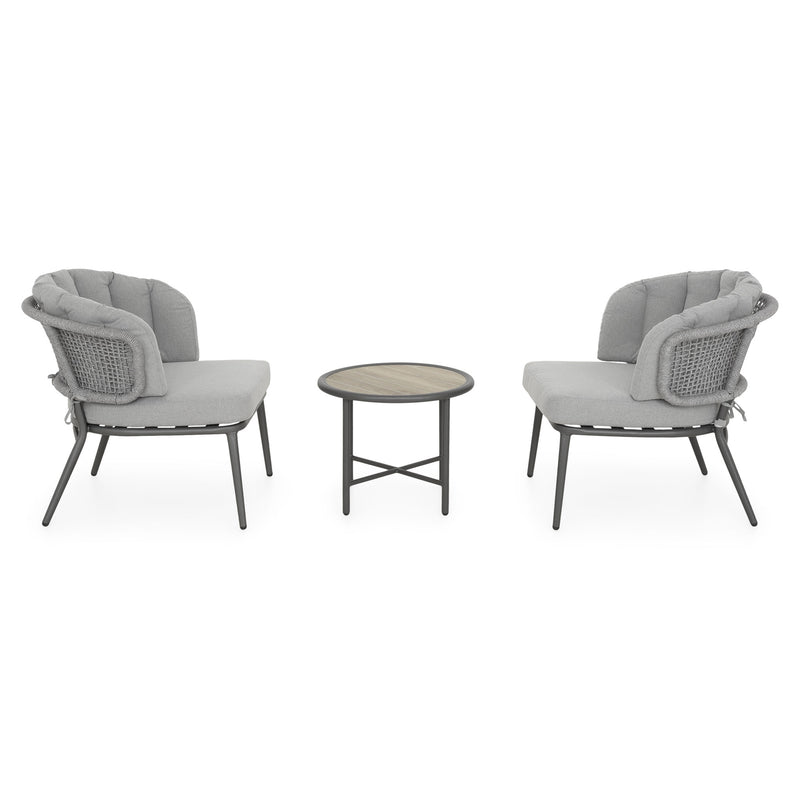 MUMBAI Set mobilier terasă/grădină, 2 fotolii și măsuță