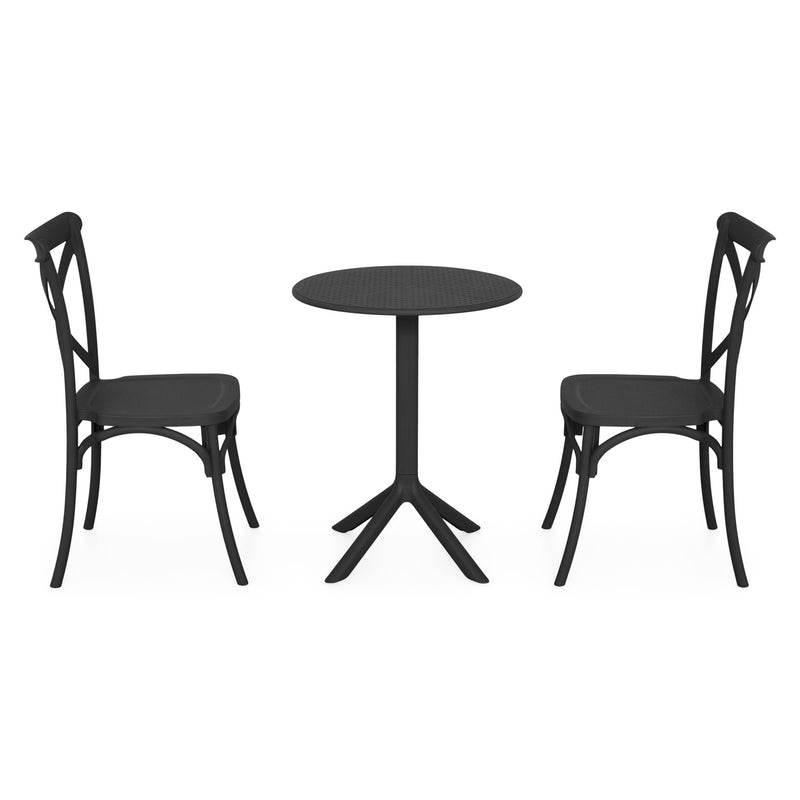 CIRCLE/SUCCOR Set mobilier terasă/grădină, 2 scaune și masă