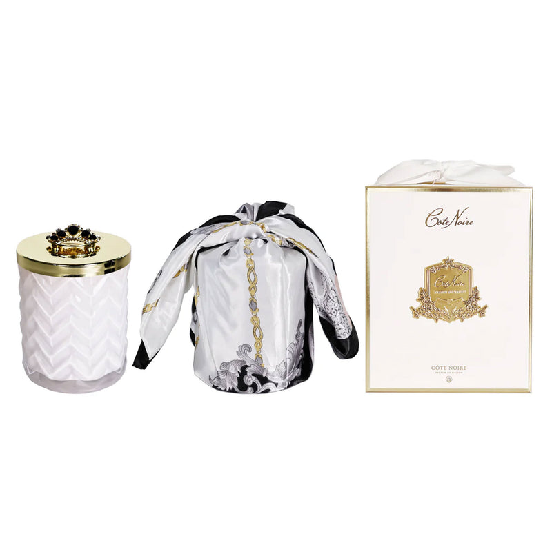 HERRINGBONE Set cadou lumânare+eșarfă