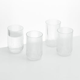 LINES Set 4 pahare diverse băuturi, sticlă, 400ml