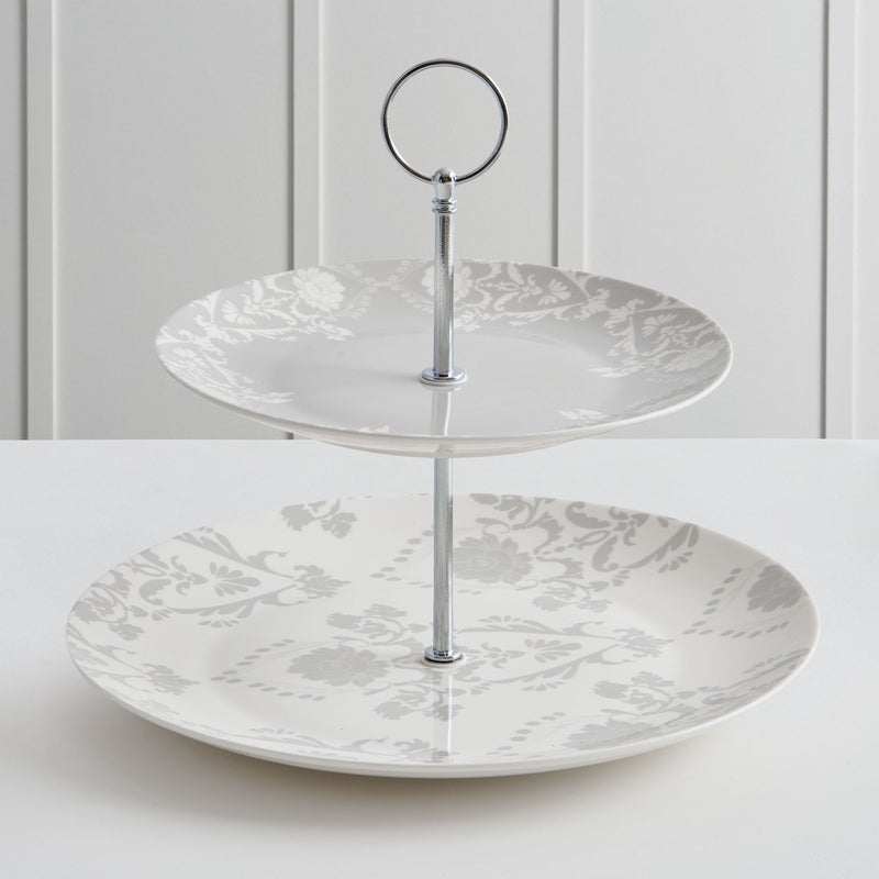 TIFFANY Platou supraetajat, porțelan, D.20/26cm