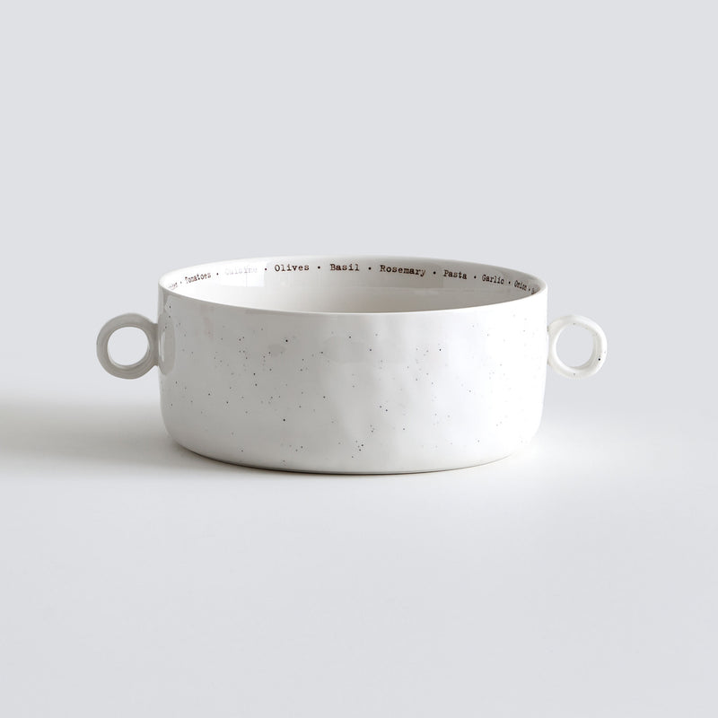 HOME AND KITCHEN Bol cu mânere, porțelan, D.20cm