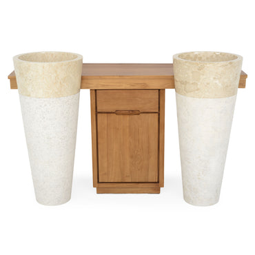 INTEGRALE Set mobilier baie, masă lavoar, top și 2 lavoare