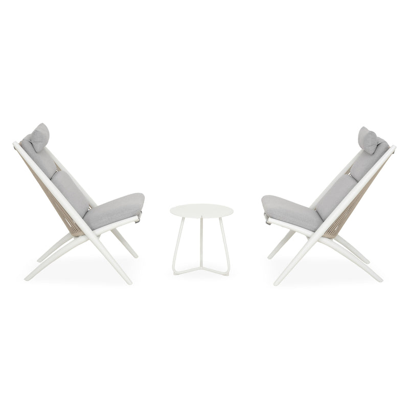 BAHZA Set mobilier terasă/grădină, 2 fotolii și măsuță