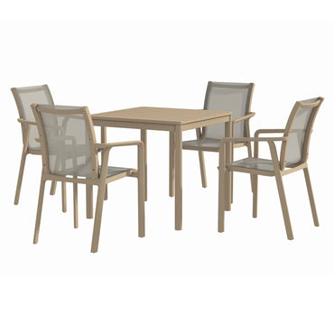 MARTA Set mobilier terasă/grădină, 4 scaune și masă