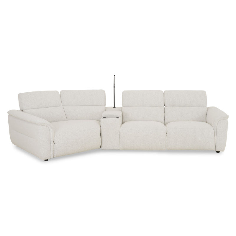 ADDISON Colțar, 2 reclinerele electrice, lampă, încărcare WIRELES și USB, stofă