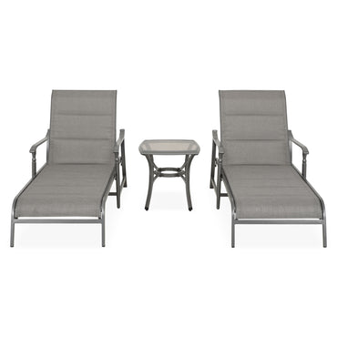 SOPHIA Set mobilier terasă/grădină, 2 șezlonguri și măsuță