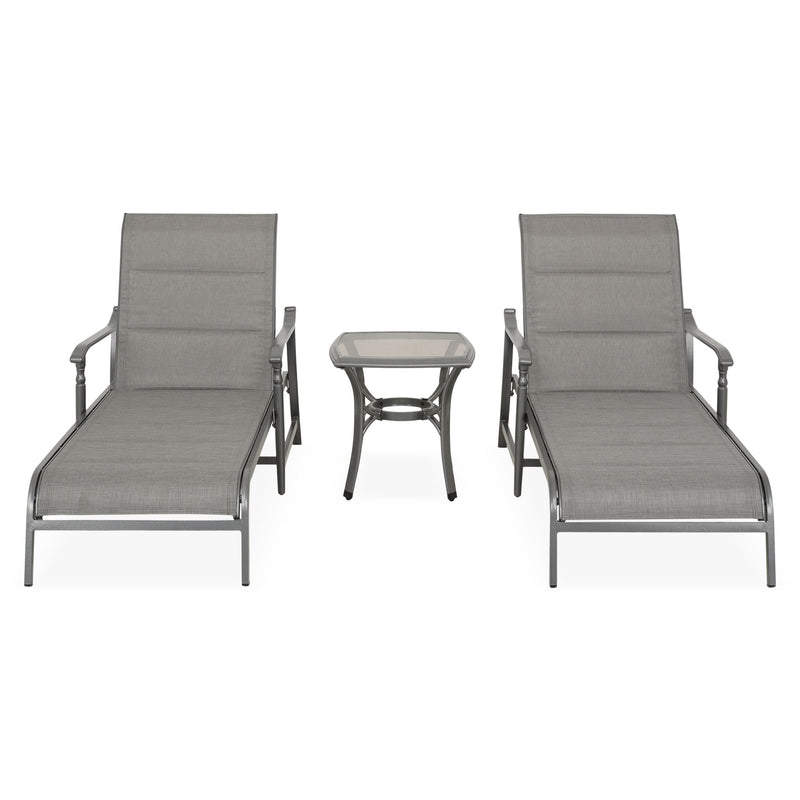 SOPHIA Set mobilier terasă/grădină, 2 șezlonguri și măsuță