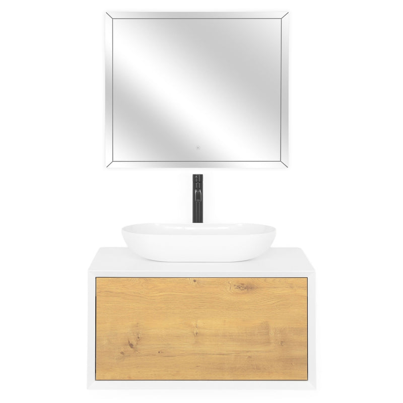 FIONA Set mobilier baie, mască lavoar, oglindă LED și lavoar