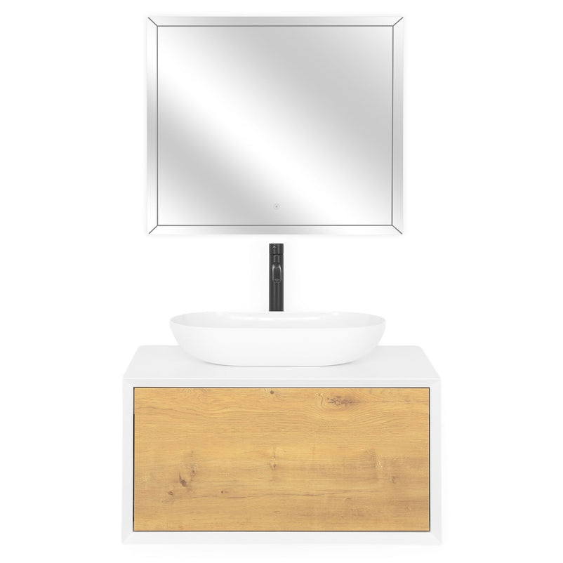 FIONA Set mobilier baie, mască lavoar, oglindă LED și lavoar