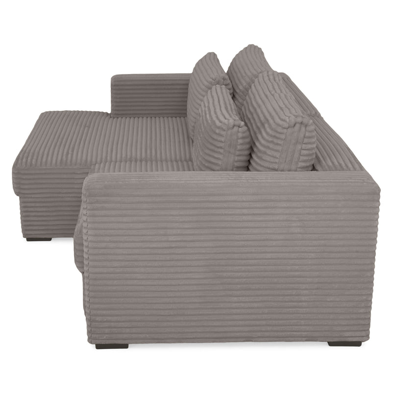 ERDING Colțar extensibil, șezlong stânga/dreapta, ladă depozitare inclusă, stofă