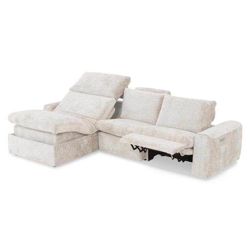 NEW JERSEY Colțar cu șezlong electric stânga/dreapta, 1 recliner electric, mecanism tetieră, USB, stofă