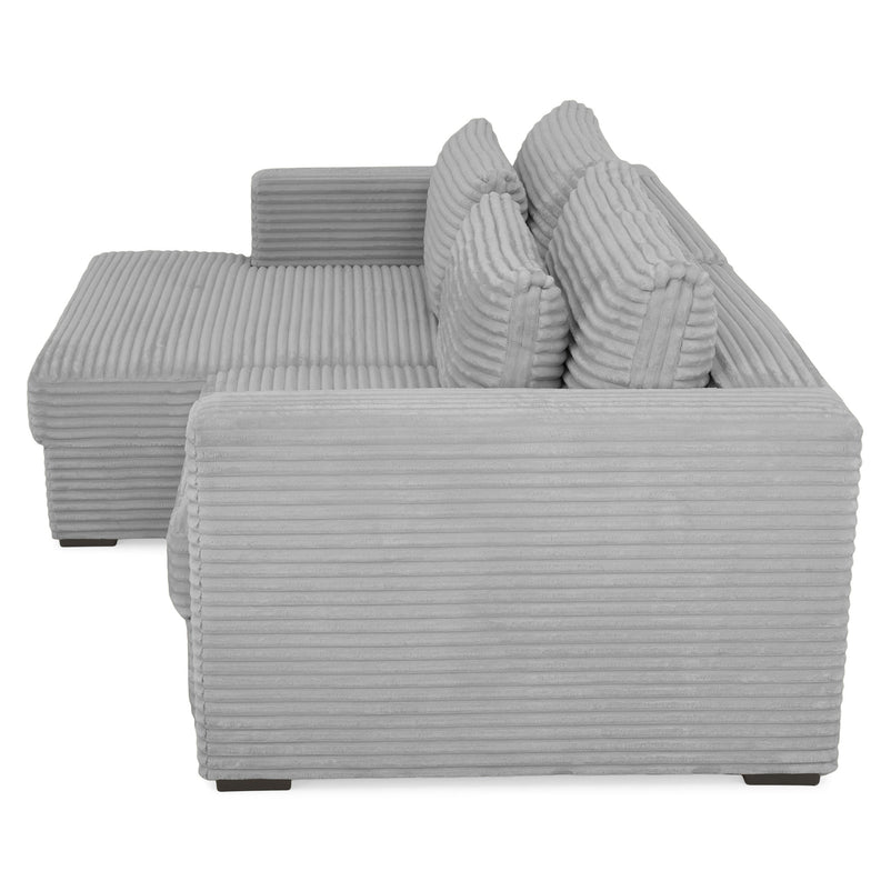 ERDING Colțar extensibil, șezlong stânga/dreapta, ladă depozitare inclusă, stofă