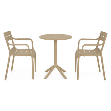 CIRCLE/CRUSOE Set mobilier terasă/grădină, 2 scaune și masă