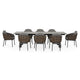 CARSON/BARI Set mobilier terasă/grădină, 8 scaune și masă extensibilă