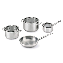 ESSENTIALS Set 3 oale cu capac și 1 tigaie fără capac, inox