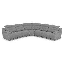 SANTIAGO Colțar cu 3 reclinere electrice, stofă