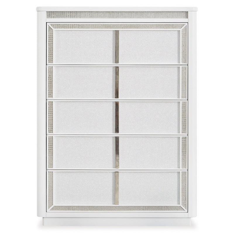 HOLLYWOOD Comodă 5 sertare, LED inclus