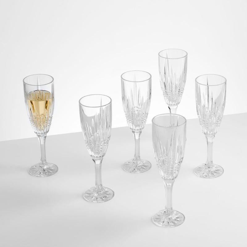 VIBES Set 6 pahare șampanie, cristal, 180ml
