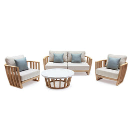 WOODLAND Set mobilier terasă/grădină, 2 fotolii, canapea și măsuță