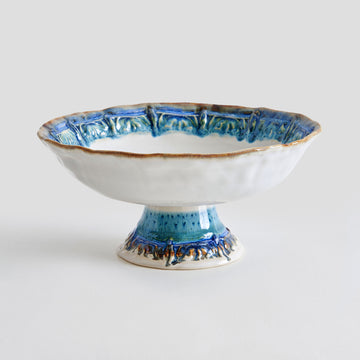 TITANIC Platou cu picior, ceramică, D.28cm de la Mobexpert