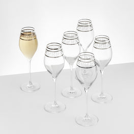 MOON Set 6 pahare șampanie, sticlă, 320ml