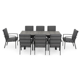 TUSCANY Set mobilier terasă/grădină, 8 scaune și masă extensibilă