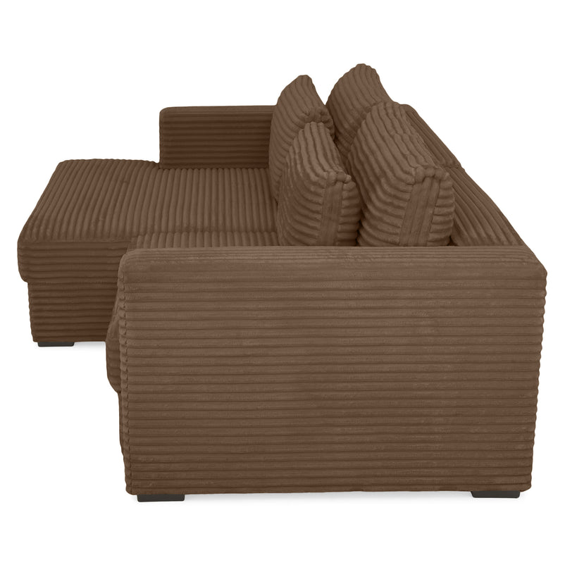 ERDING Colțar extensibil, șezlong stânga/dreapta, ladă depozitare inclusă, stofă